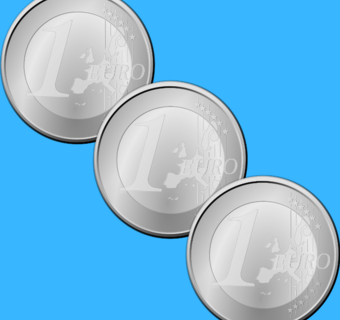 Afbeelding van drie euromunten