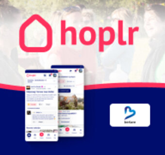 Afbeelding van het Hoplr‑logo met verwijzing naar het nieuwe digitale buurtnetwerk in Berlare.